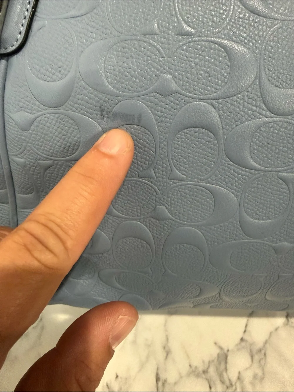 Coach Light Blue Ava Leather Tote